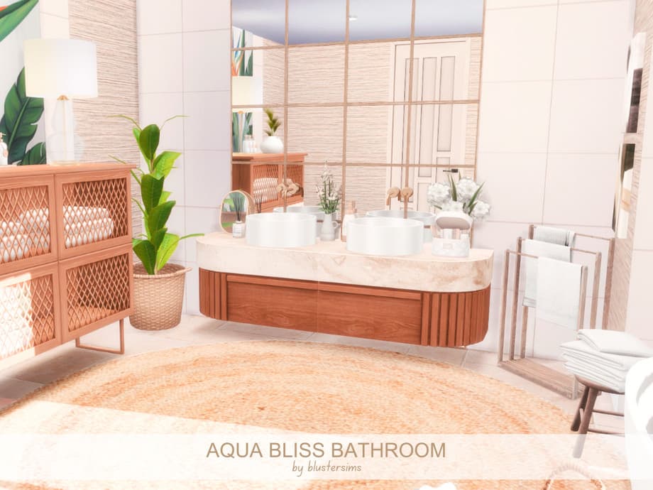 Скриншот мода Ванная комната Aqua Bliss Bathroom (CC лот)